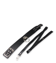 Charger l&#39;image dans la galerie, Collier BDSM similicuir 1 anneau + laisse