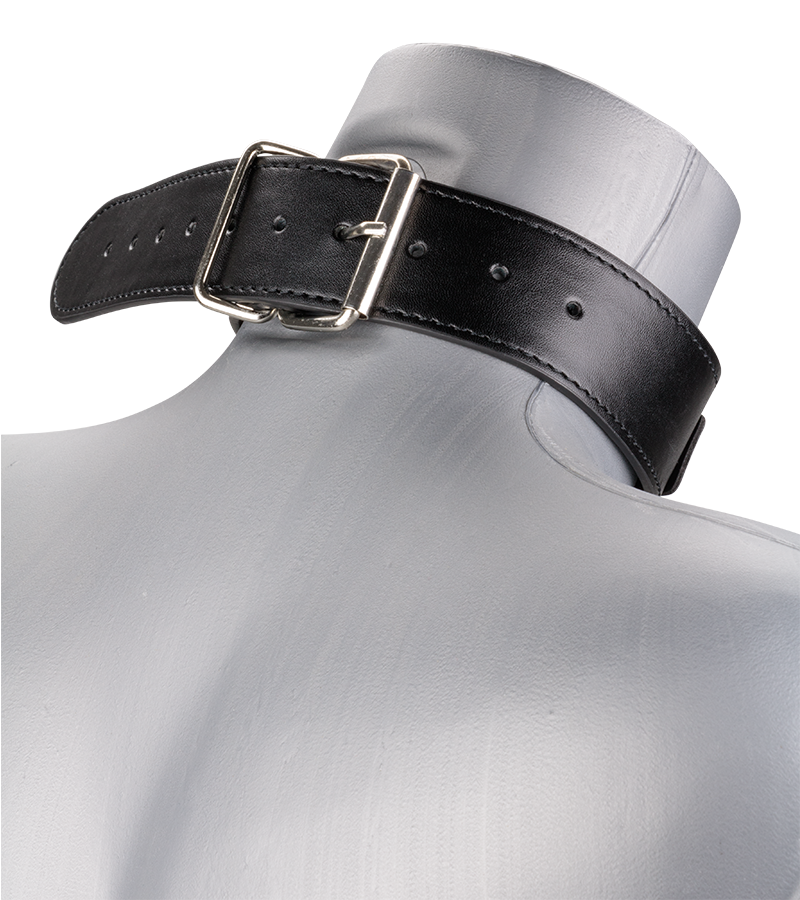 Collier cuir BDSM 1 anneau avec chaine