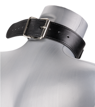 Charger l&#39;image dans la galerie, Collier cuir BDSM 1 anneau avec chaine