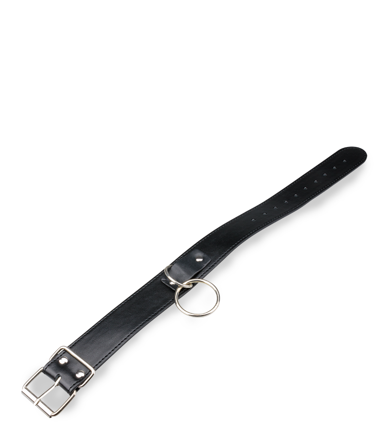 Collier cuir BDSM 1 anneau avec chaine