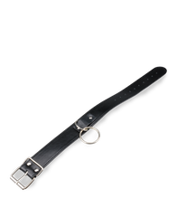 Charger l&#39;image dans la galerie, Collier cuir BDSM 1 anneau avec chaine