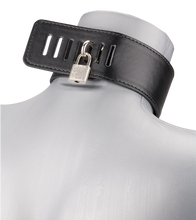 Charger l&#39;image dans la galerie, Collier cuir BDSM et laisse chaine avec cadenas