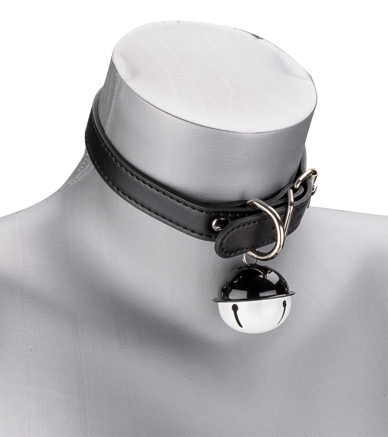 Collier en similicuir avec gros grelot