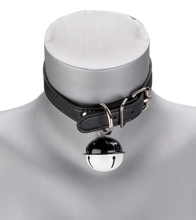 Charger l&#39;image dans la galerie, Collier en similicuir avec gros grelot