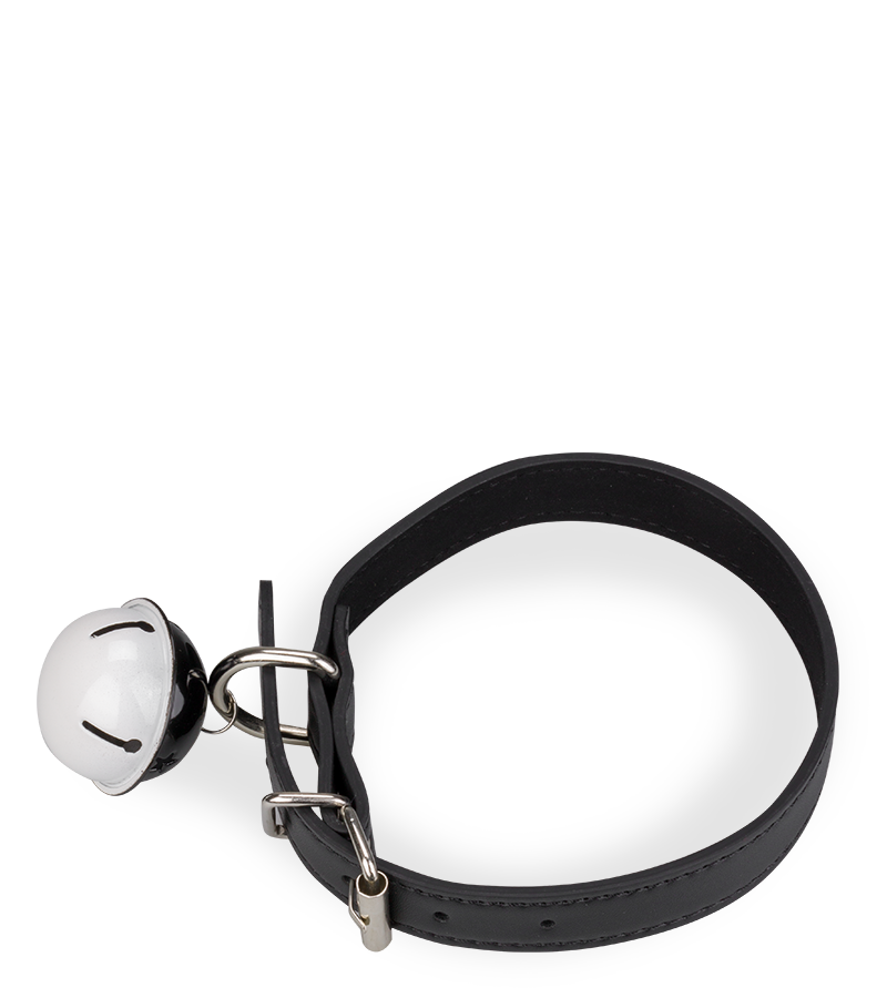 Collier en similicuir avec gros grelot