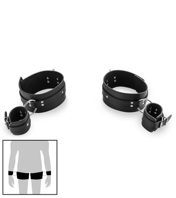 Contraintes BDSM cuisses et poignets