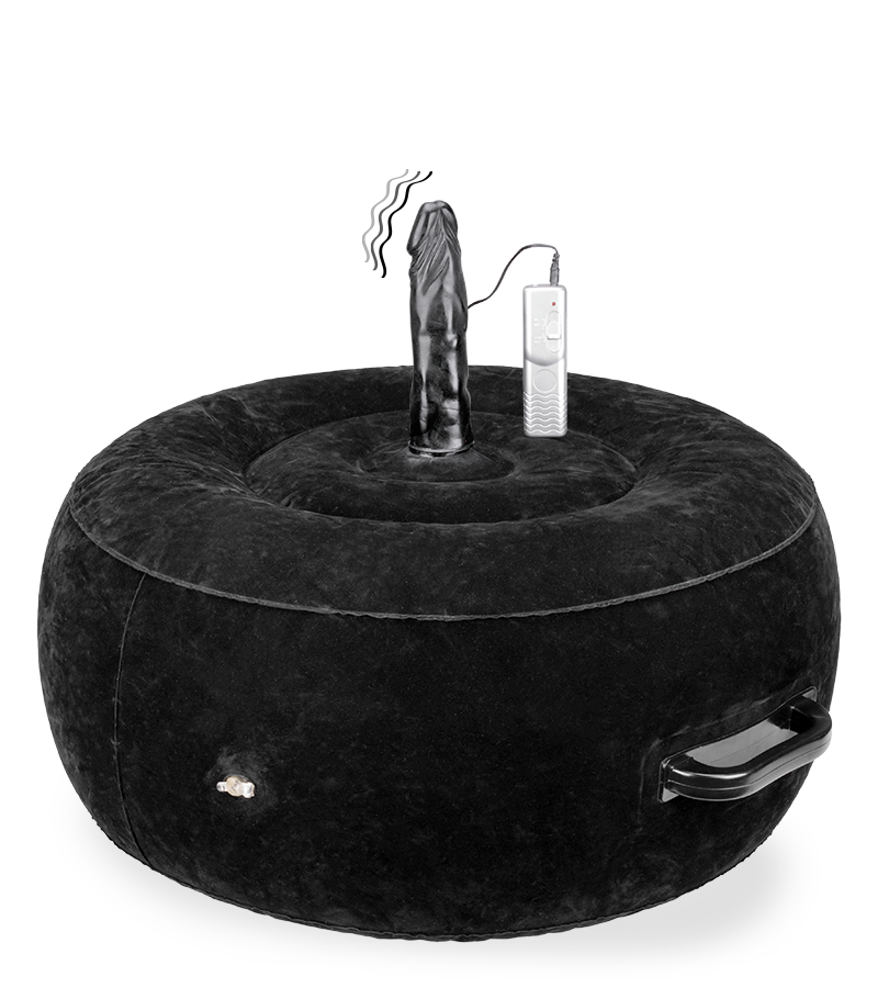 Coussin gonflable rond avec gode vibrant Crazy Rider