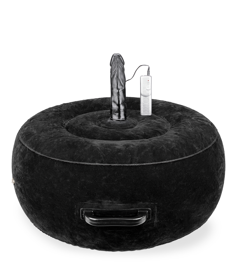 Coussin gonflable rond avec gode vibrant Crazy Rider