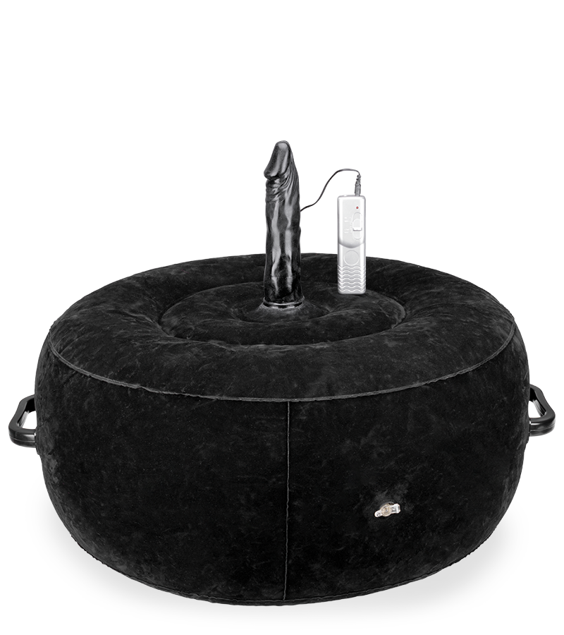 Coussin gonflable rond avec gode vibrant Crazy Rider