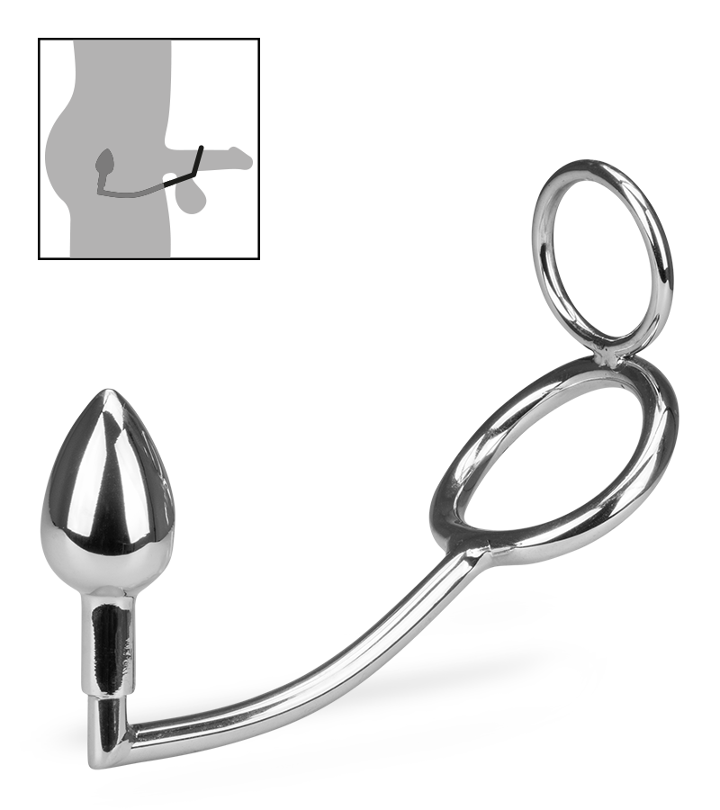 Crochet anal avec double anneaux cockring Captain