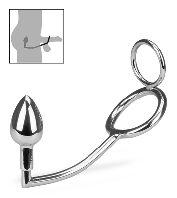 Crochet anal avec double anneaux cockring Captain