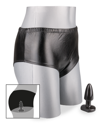Culotte vinyle plug anal