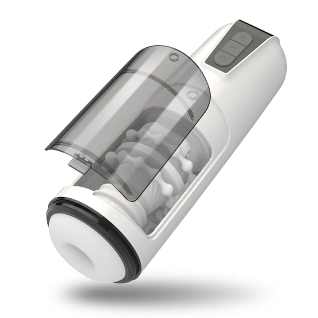 White Vibe - Masturbateur masculin extensible et étanche à vibrations automatiques à 7 modes