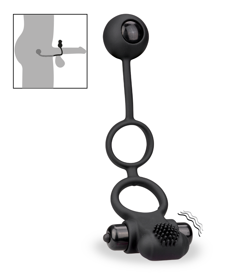 Double anneau cockring boule anale vibrant 10 vitesses