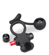 Charger l&#39;image dans la galerie, Double anneau cockring boule anale vibrant 10 vitesses