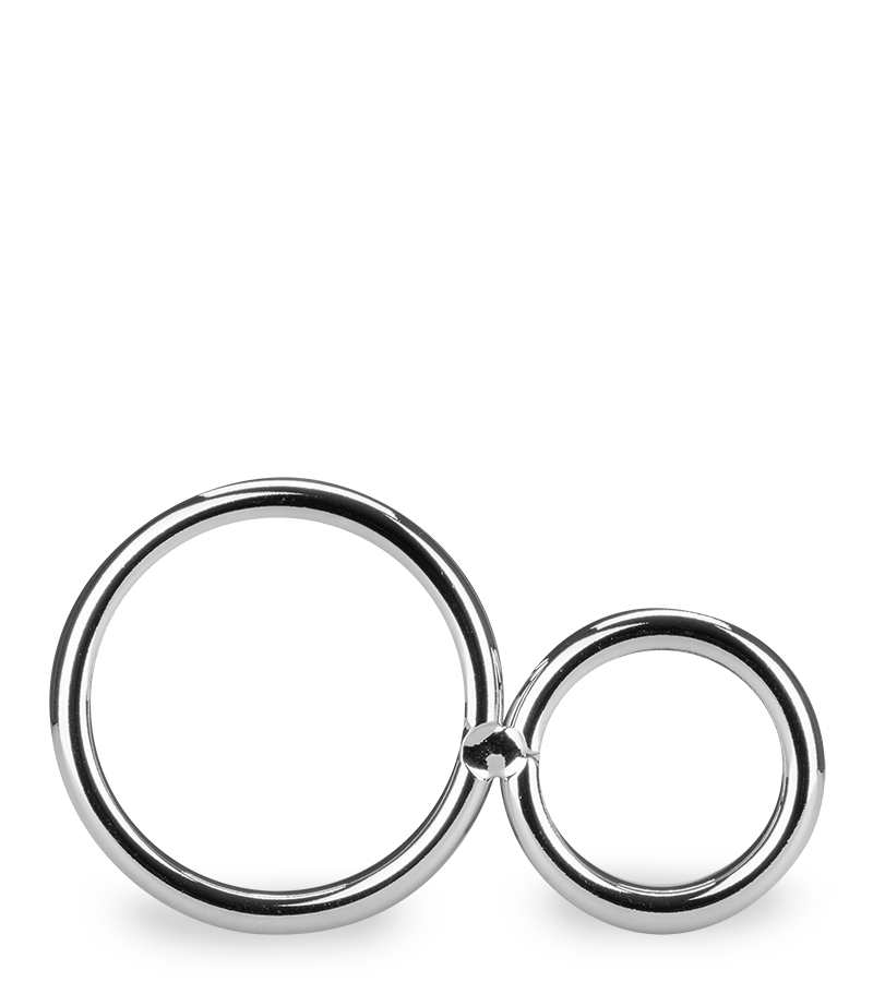 Double anneau cockring en inox Eight