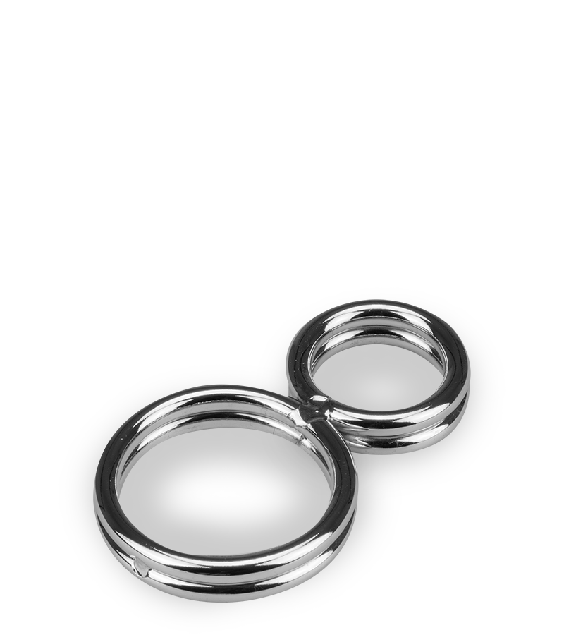 Double anneau cockring en inox Eight