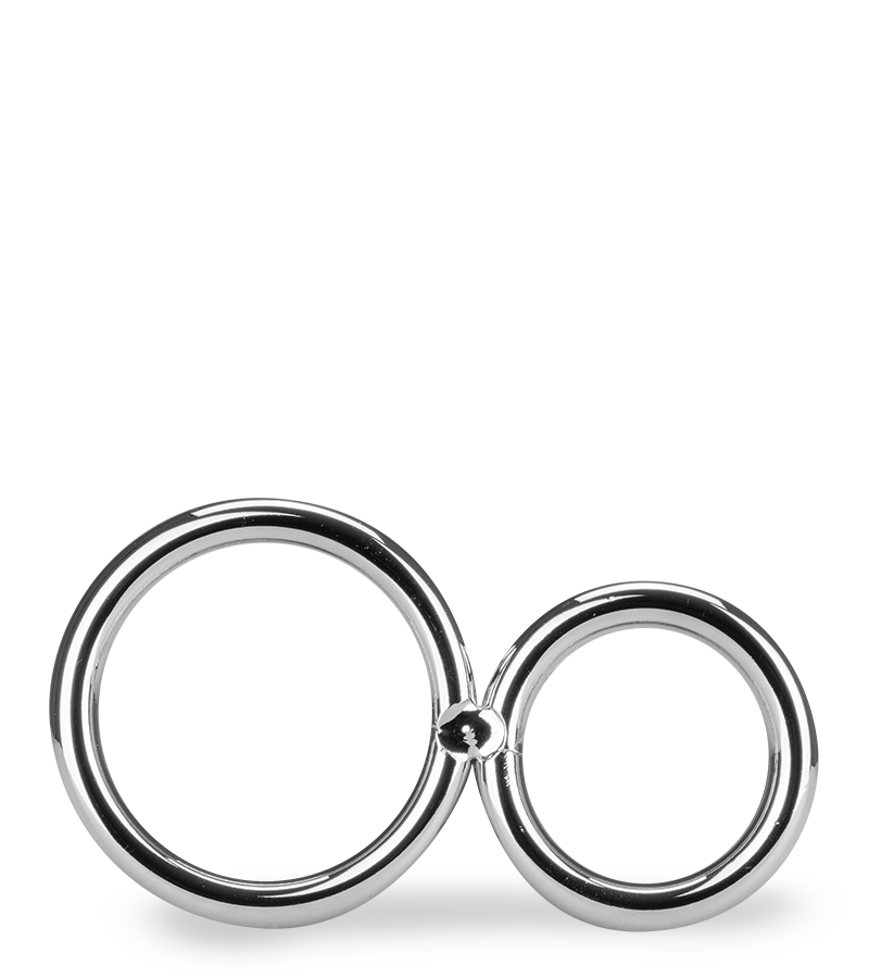 Double anneau cockring en inox Eight