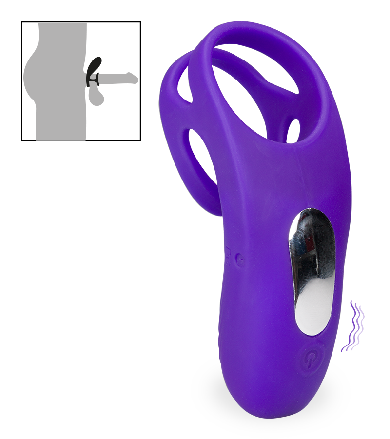 Double anneau vibrant avec stimulateur de clitoris Bora