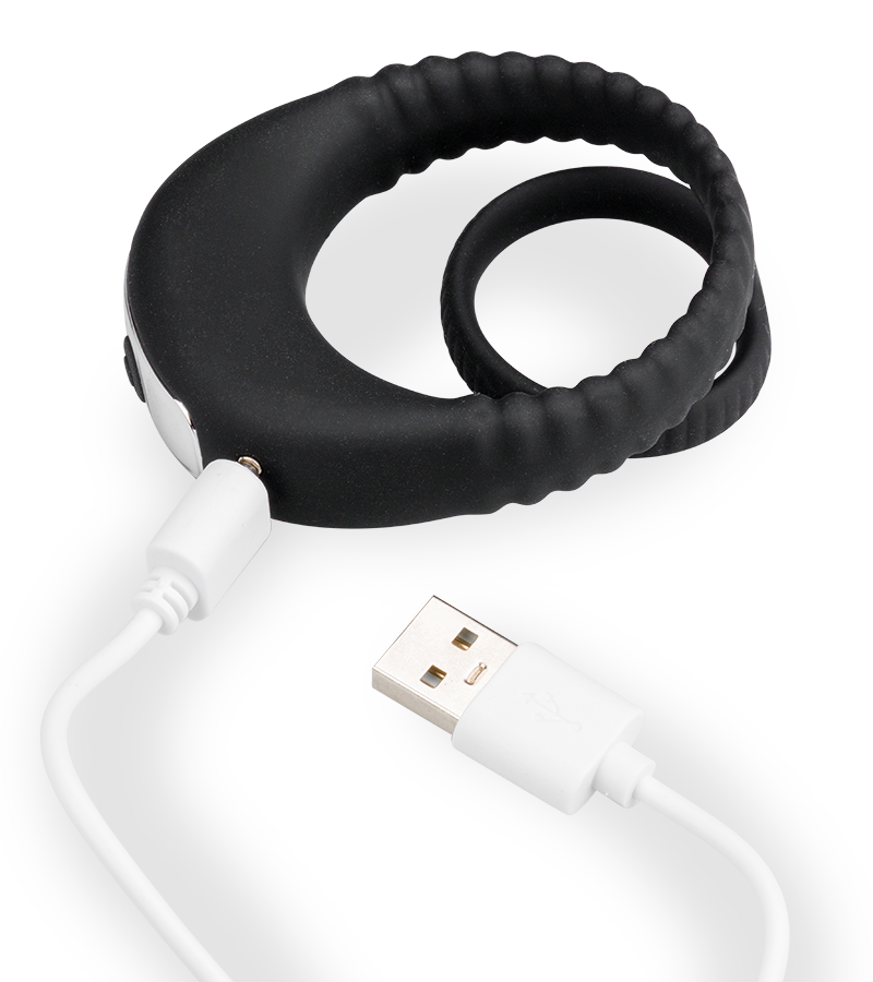 Double anneau vibrant en silicone Hop