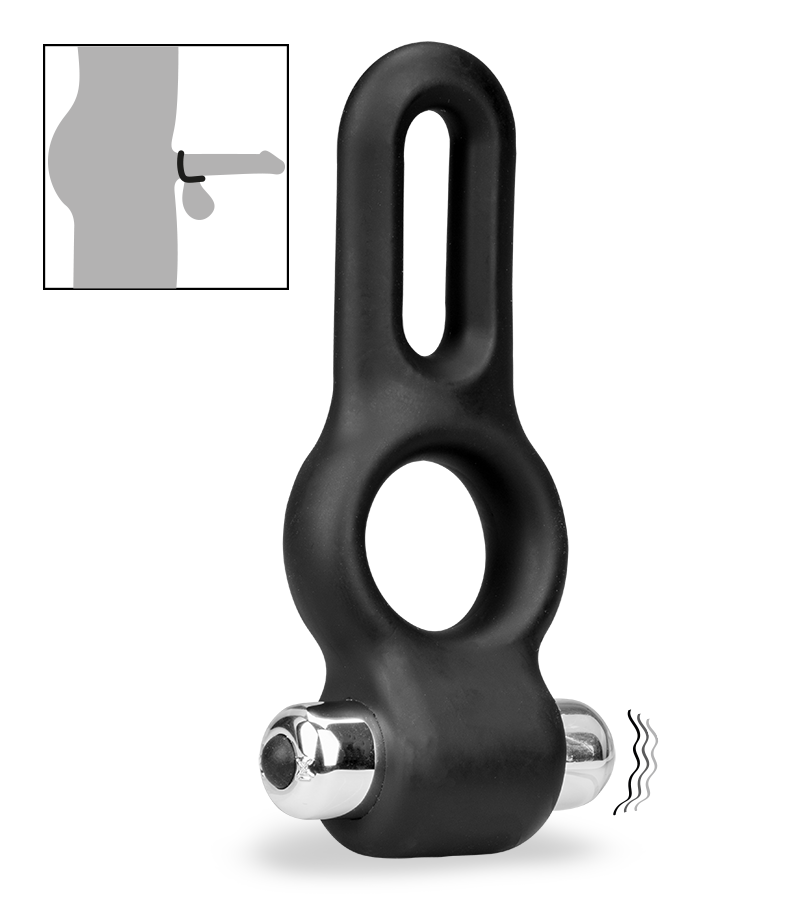 Double cockring vibrant en silicone Jaxon