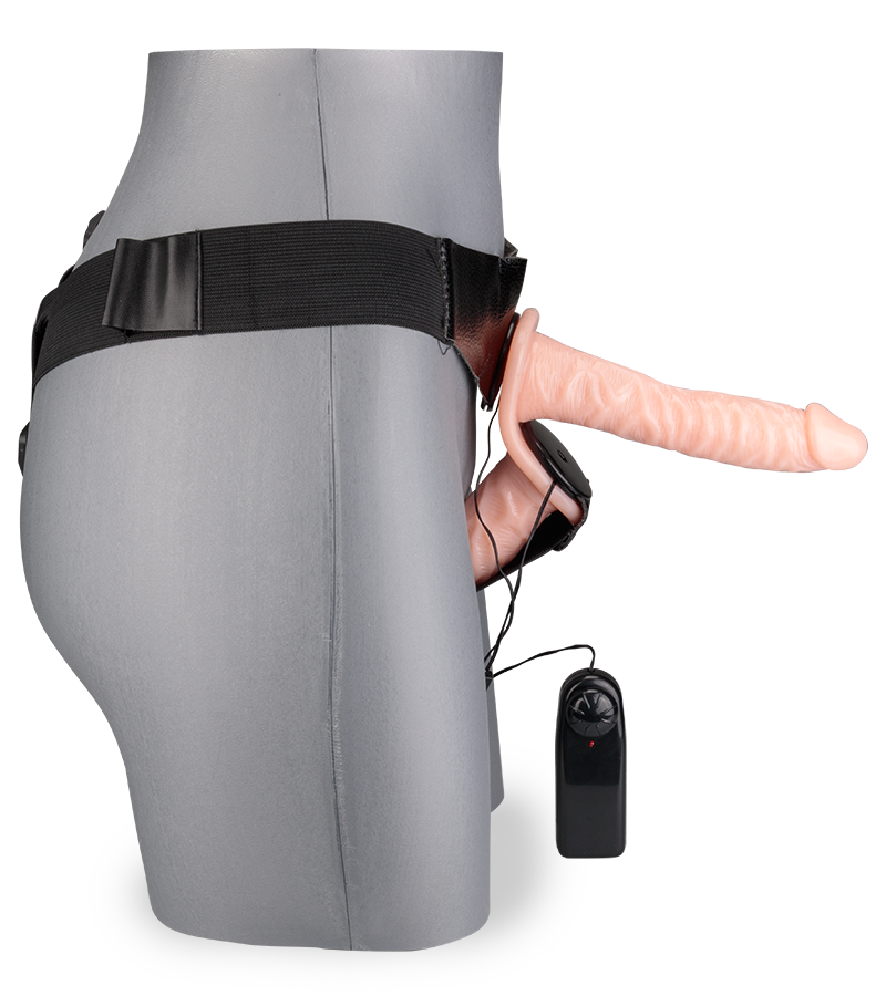 Double gode ceinture réaliste vibrant