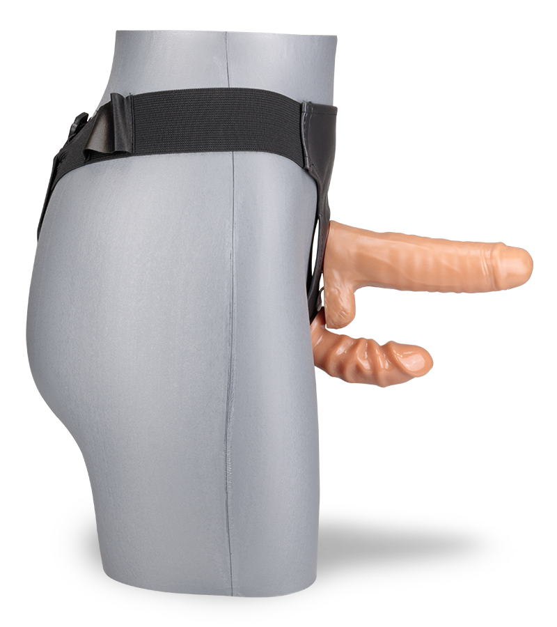 Double gode ceinture vibrant réaliste