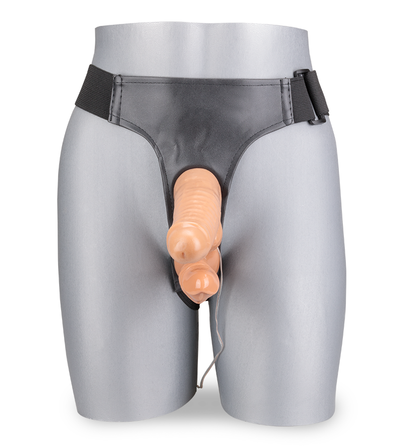 Double gode ceinture vibrant réaliste