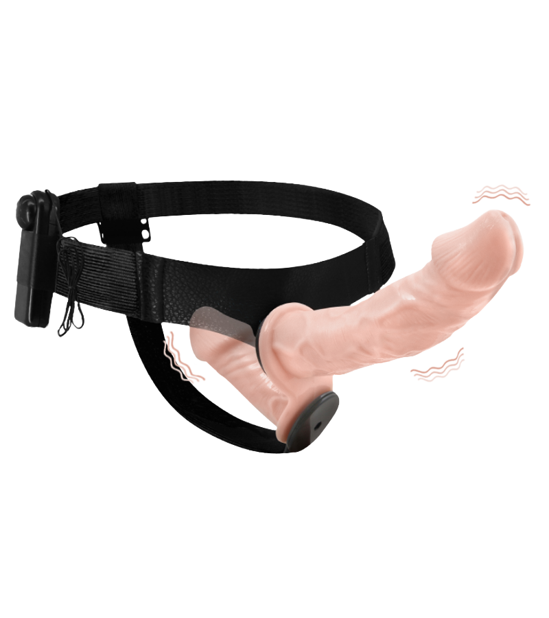 Double gode ceinture vibrant télécommandé avec fil