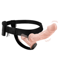 Charger l&#39;image dans la galerie, Double gode ceinture vibrant télécommandé avec fil