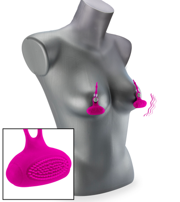 Duo de pinces à seins vibrantes silicone