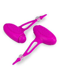 Charger l&#39;image dans la galerie, Duo de pinces à seins vibrantes silicone