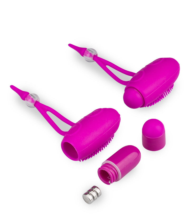 Duo de pinces à seins vibrantes silicone