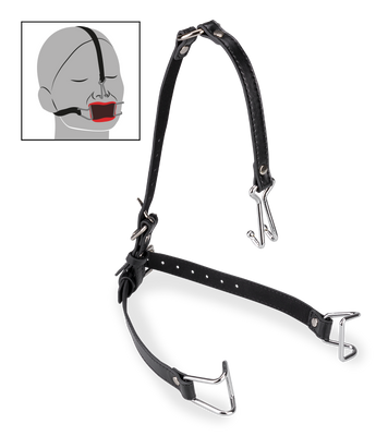 Ecarteur de bouche et nez similicuir et métal