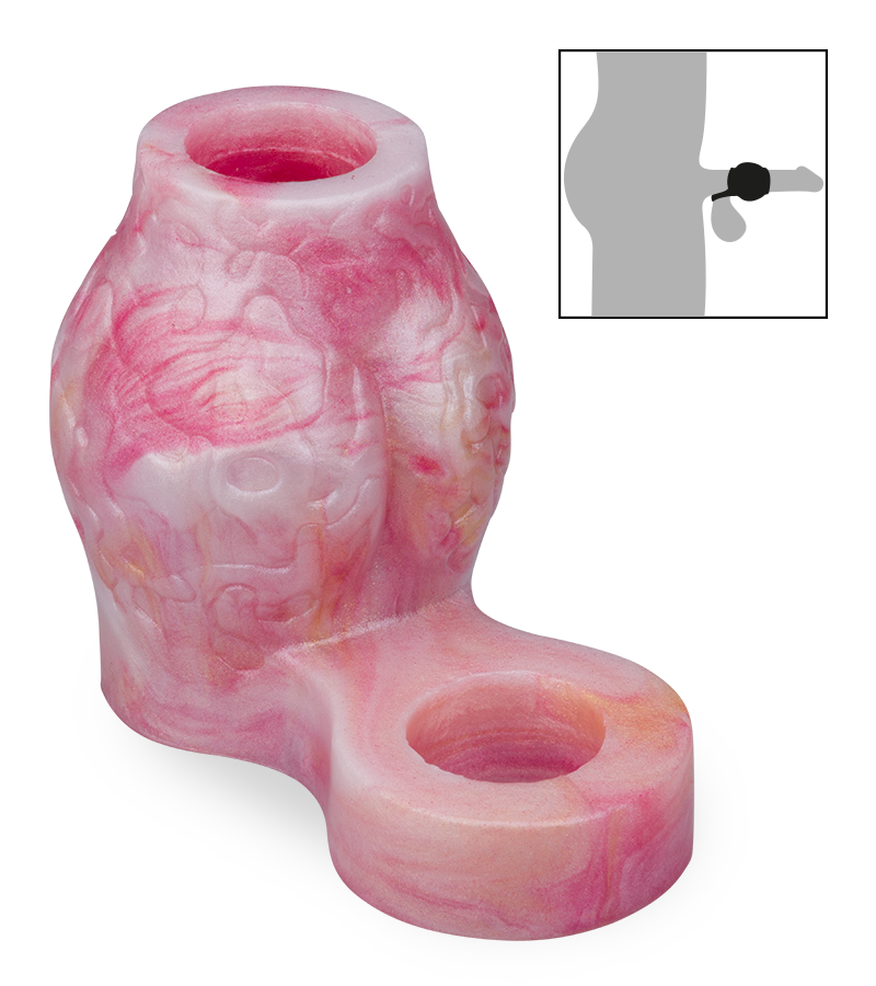 Étui pénien loup avec bulbe érectile et anneau testiculaire 7,0cm