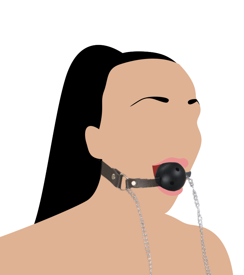 Gag ball BDSM avec pinces à seins