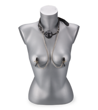 Charger l&#39;image dans la galerie, Gag ball BDSM avec pinces à seins