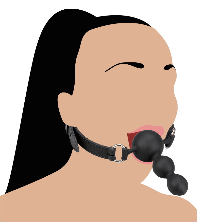 Gag-ball en silicone avec plug 6,0cm