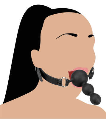 Gag-ball en silicone avec plug 6,0cm