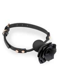 Charger l&#39;image dans la galerie, Gag ball en similicuir avec rose en silicone
