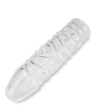 Charger l&#39;image dans la galerie, Gaine à penis texturée transparente taille M 15,0cm
