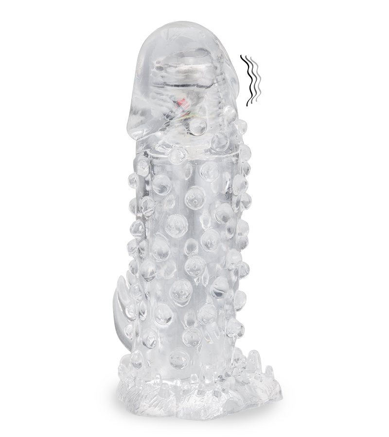 Gaine à picots et gland vibrant