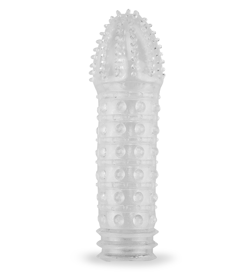 Gaine avec boules stimulantes en relief