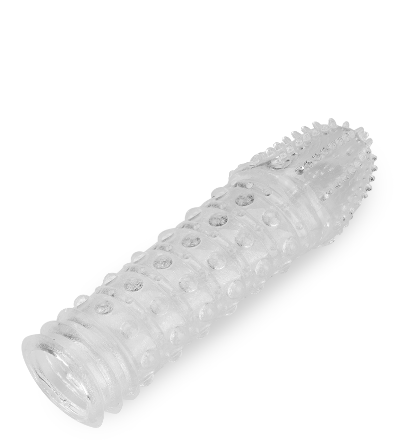 Gaine avec boules stimulantes en relief