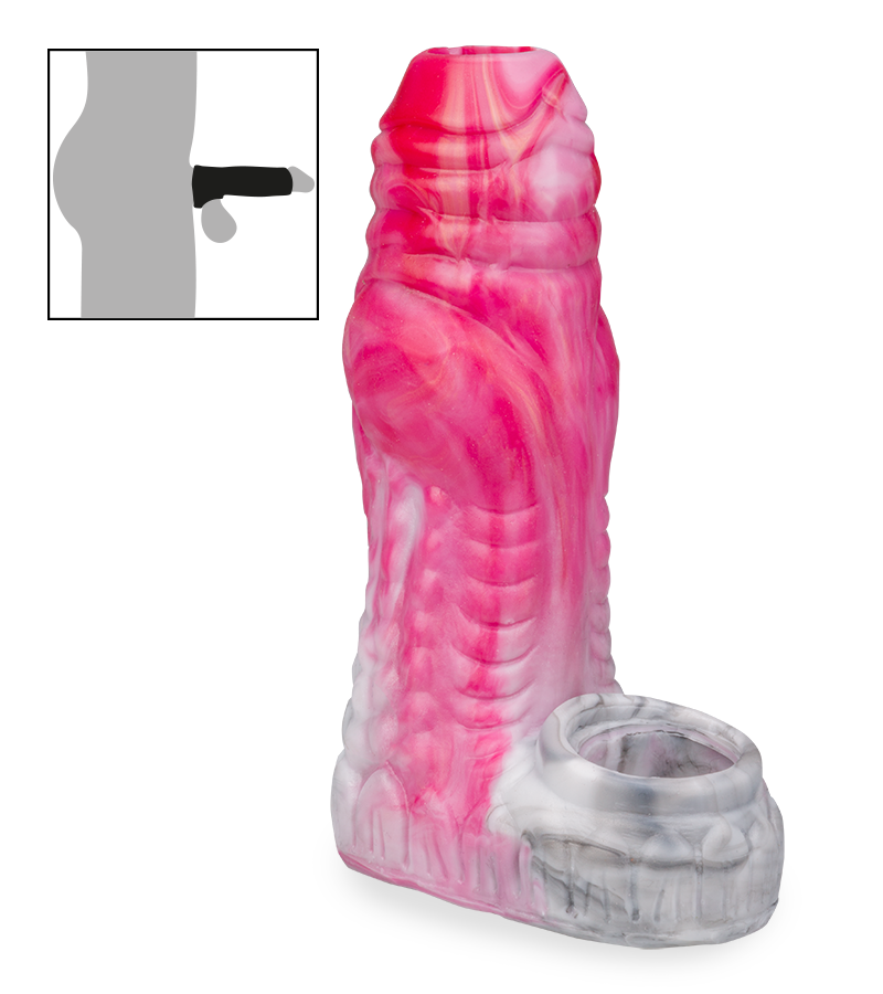 Gaine de pénis ouverte en silicone chien