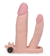 Charger l&#39;image dans la galerie, Gaine double pénis vibrant stimulateur clitoris