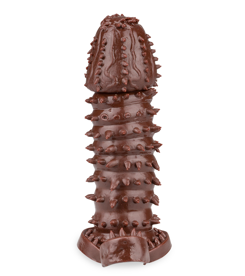 Gaine pour pénis black double stimulation avec picots