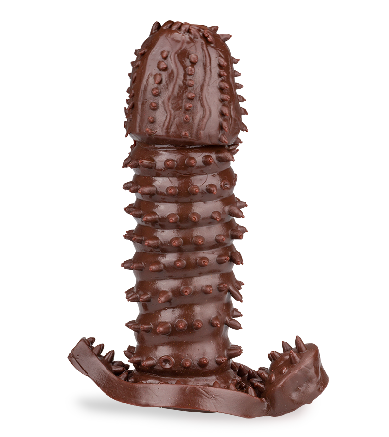 Gaine pour pénis black double stimulation avec picots