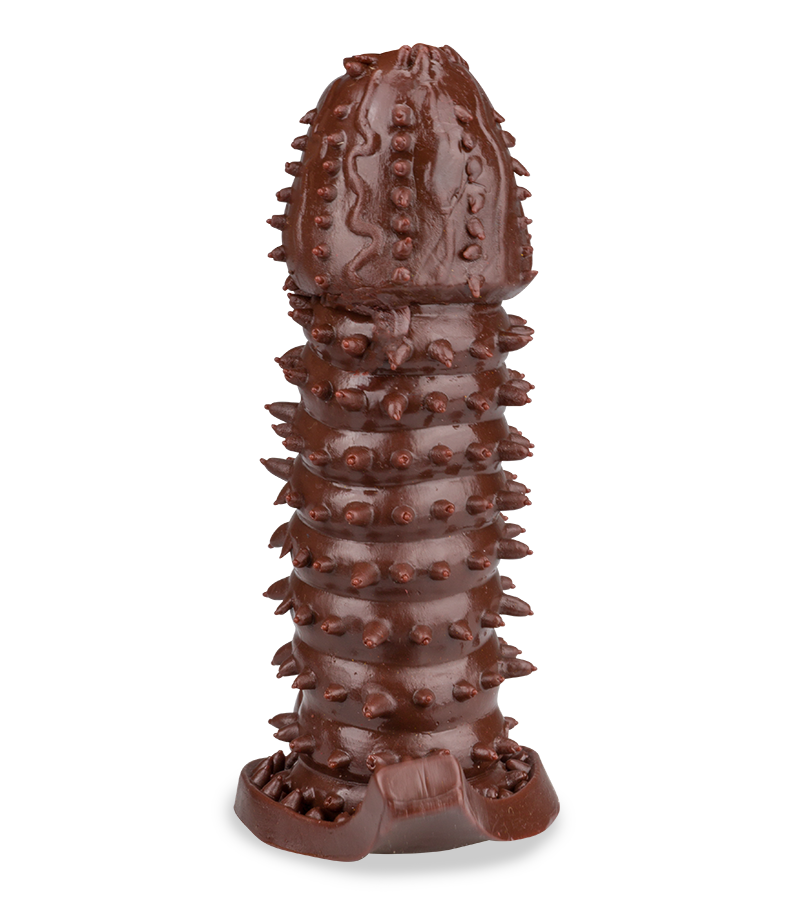 Gaine pour pénis black double stimulation avec picots