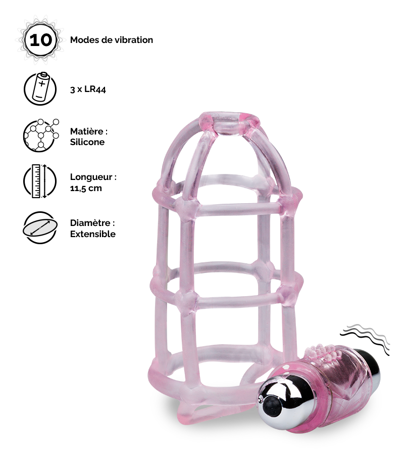 Gaine vibrante cage à pénis